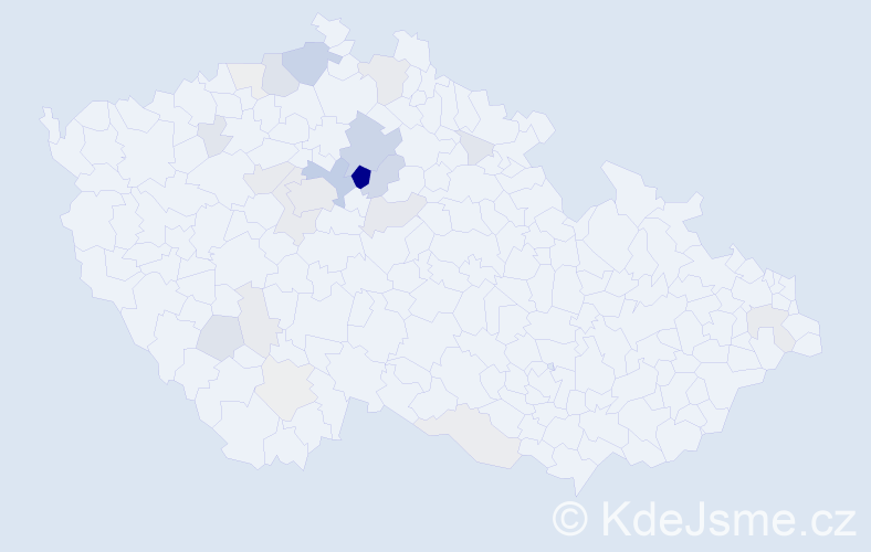 Příjmení: 'Koštíř', počet výskytů 90 v celé ČR
