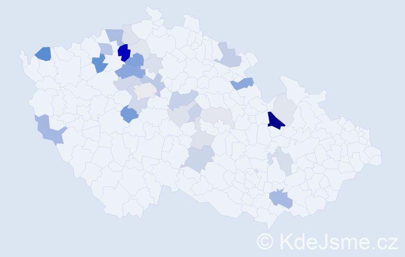 Příjmení: 'Kunrt', počet výskytů 105 v celé ČR