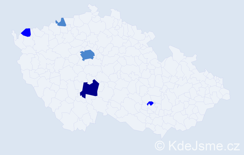 Příjmení: 'Kajdová', počet výskytů 9 v celé ČR