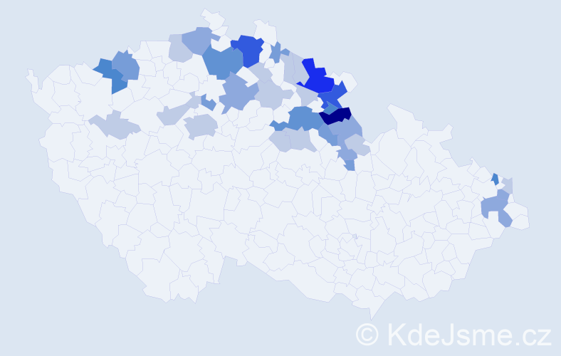 Příjmení: 'Kubrt', počet výskytů 93 v celé ČR