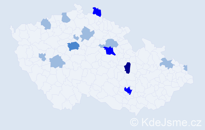 Příjmení: 'Angelová', počet výskytů 24 v celé ČR