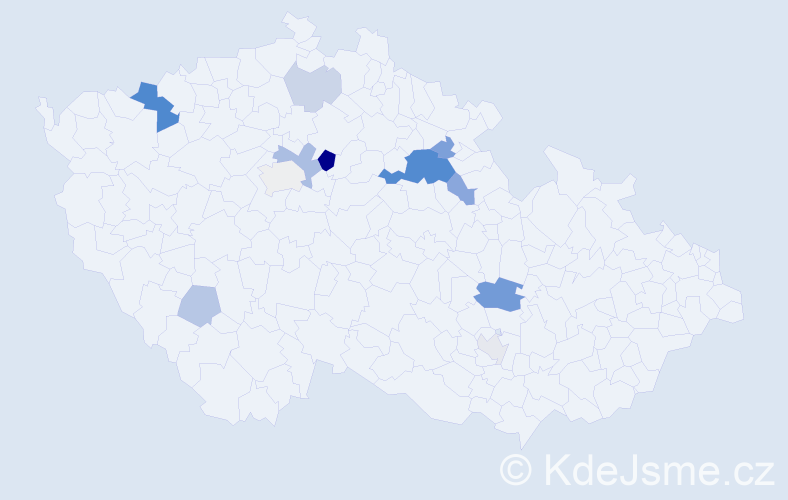 Příjmení: 'Hodycová', počet výskytů 28 v celé ČR