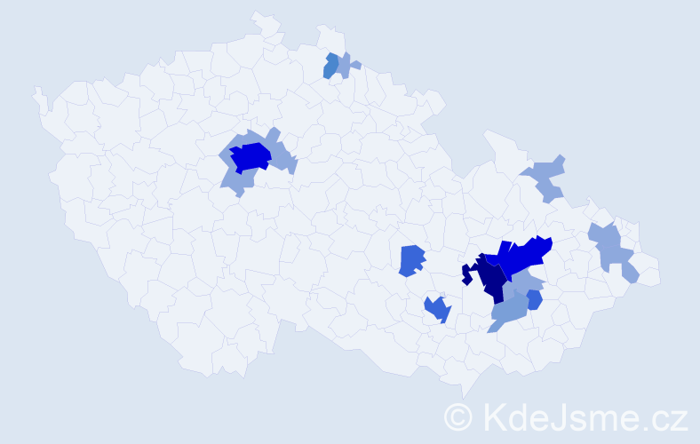 Příjmení: 'Došlíková', počet výskytů 44 v celé ČR