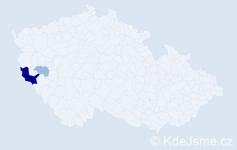 Příjmení: 'Bagoš', počet výskytů 6 v celé ČR