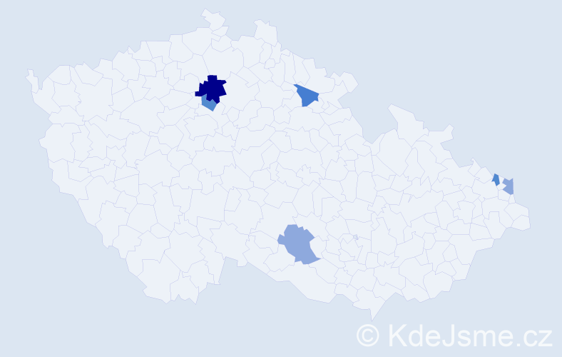 Příjmení: 'Cieslak', počet výskytů 8 v celé ČR