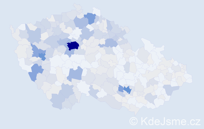 Příjmení: 'Valešová', počet výskytů 1449 v celé ČR