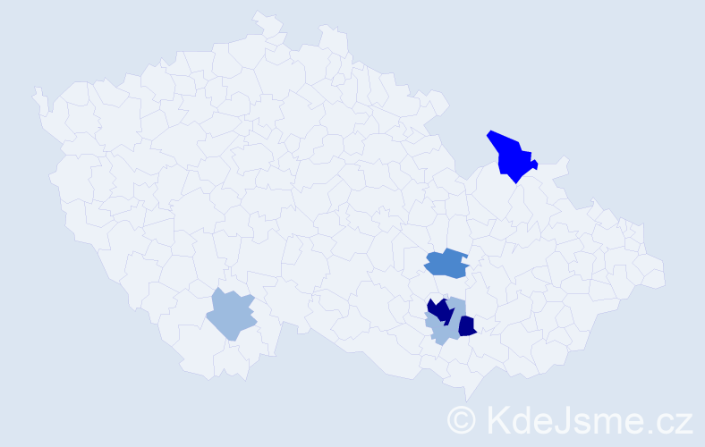 Příjmení: 'Burišková', počet výskytů 16 v celé ČR