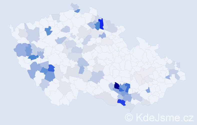 Příjmení: 'Kvardová', počet výskytů 314 v celé ČR