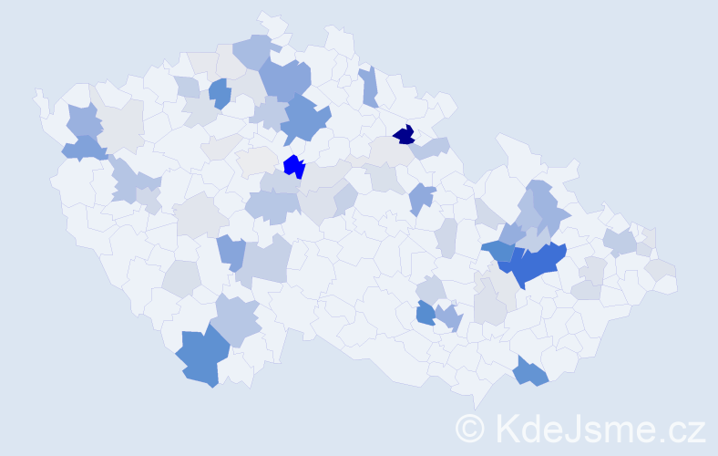 Příjmení: 'Vavrek', počet výskytů 206 v celé ČR