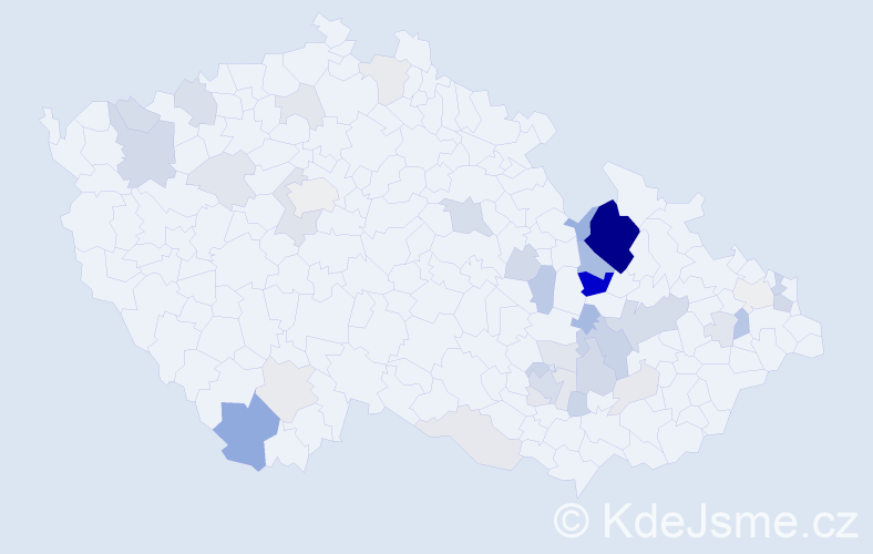 Příjmení: 'Rulíšková', počet výskytů 116 v celé ČR