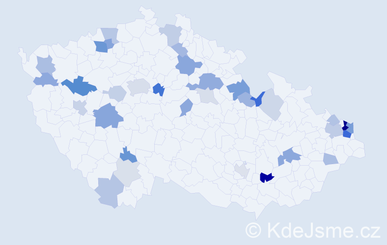 Příjmení: 'Hegedüsová', počet výskytů 83 v celé ČR