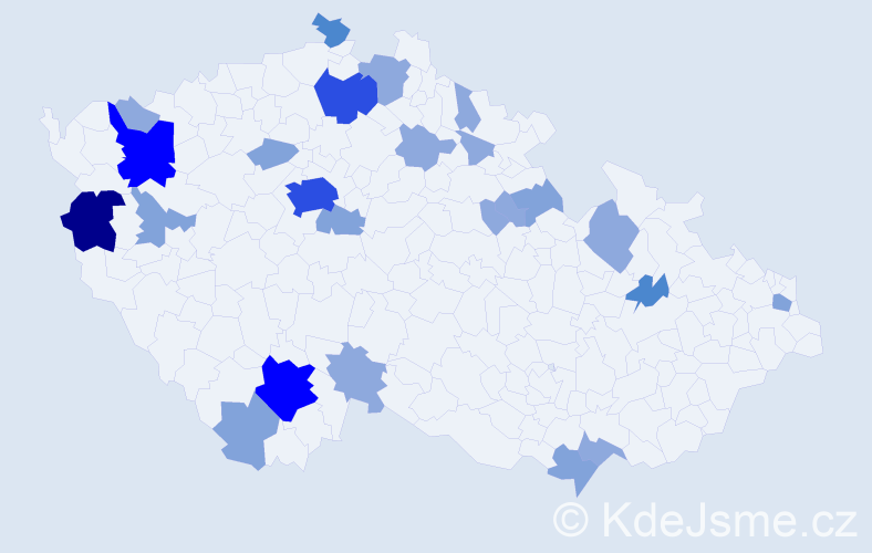 Příjmení: 'Gabrišková', počet výskytů 62 v celé ČR