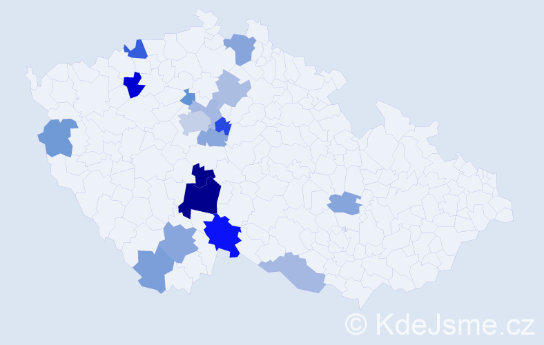 Příjmení: 'Píglová', počet výskytů 32 v celé ČR