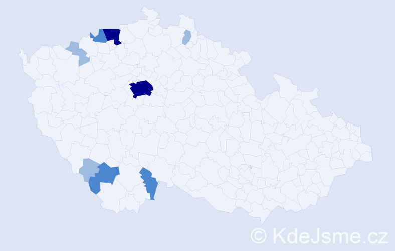 Příjmení: 'Koldus', počet výskytů 17 v celé ČR
