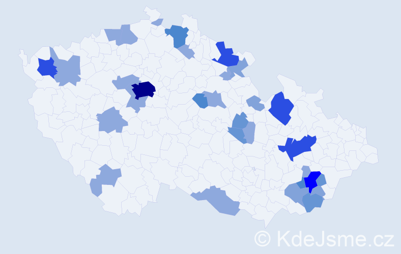 Příjmení: 'Hillerová', počet výskytů 80 v celé ČR