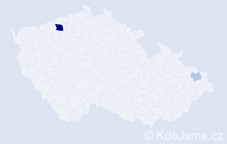 Příjmení: 'Krupiková', počet výskytů 4 v celé ČR