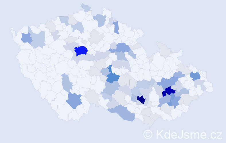 Příjmení: 'Stojanová', počet výskytů 298 v celé ČR