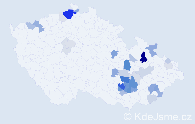 Příjmení: 'Resová', počet výskytů 106 v celé ČR