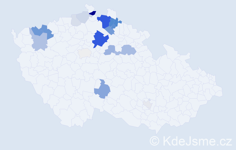 Příjmení: 'Bitmanová', počet výskytů 53 v celé ČR