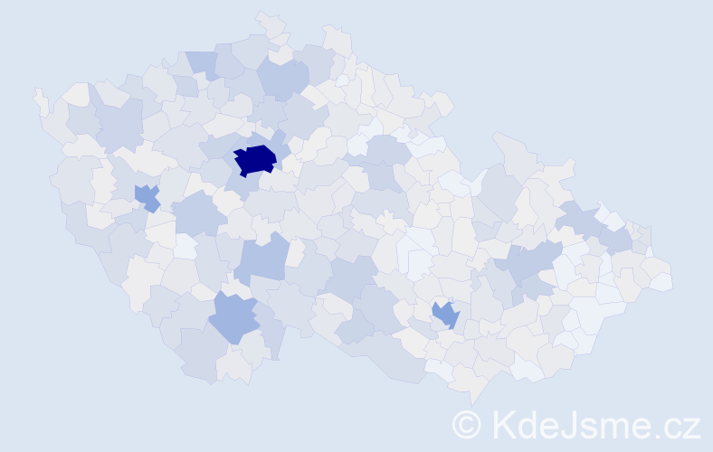 Příjmení: 'Benda', počet výskytů 3305 v celé ČR