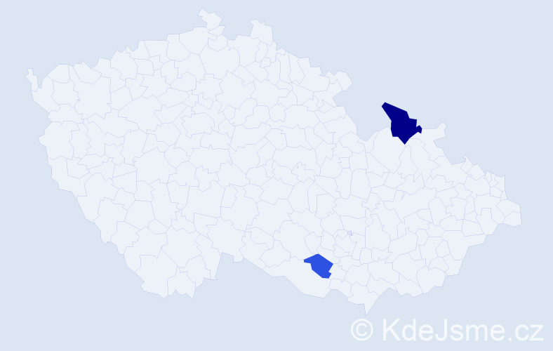 Příjmení: 'Dubčík', počet výskytů 8 v celé ČR
