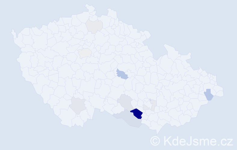Příjmení: 'Hrb', počet výskytů 32 v celé ČR