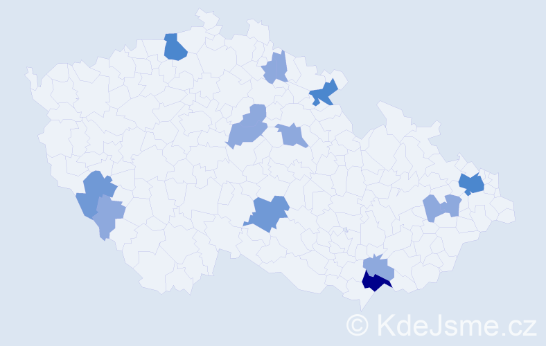 Příjmení: 'Leskovská', počet výskytů 28 v celé ČR