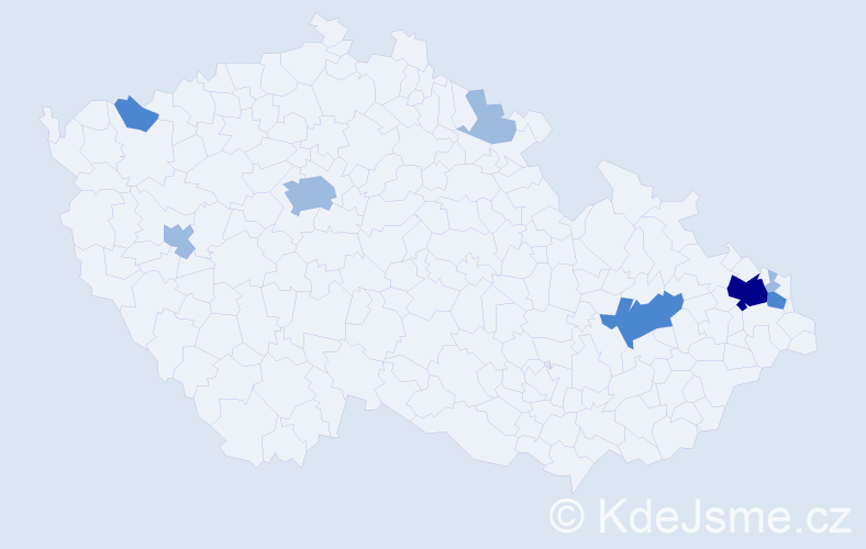 Příjmení: 'Pazdiorová', počet výskytů 14 v celé ČR