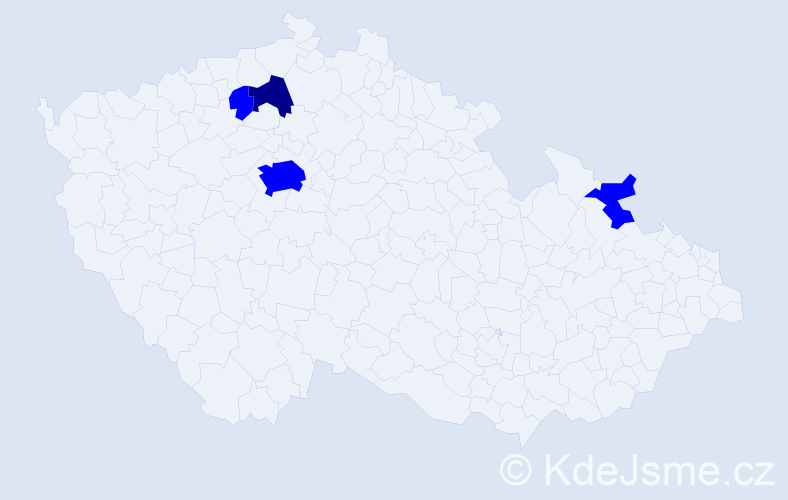 Příjmení: 'Stricker', počet výskytů 5 v celé ČR