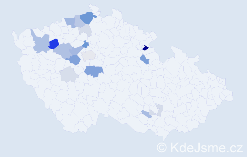 Příjmení: 'Vospálková', počet výskytů 51 v celé ČR