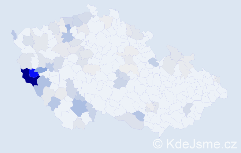 Příjmení: 'Kabourek', počet výskytů 318 v celé ČR