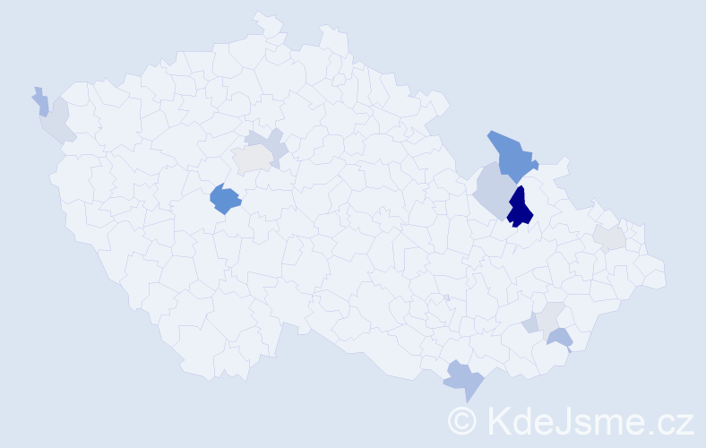 Příjmení: 'Babčák', počet výskytů 32 v celé ČR