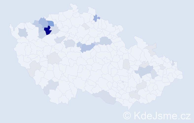 Příjmení: 'Tatár', počet výskytů 111 v celé ČR