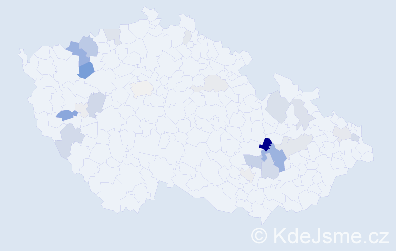 Příjmení: 'Klemsová', počet výskytů 60 v celé ČR