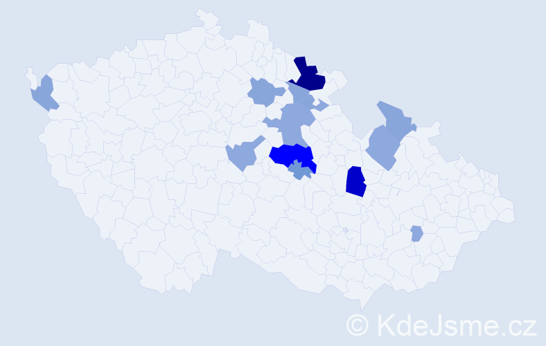Příjmení: 'Záplatová', počet výskytů 43 v celé ČR