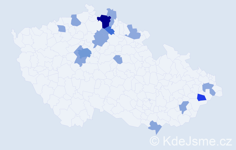 Příjmení: 'Knébl', počet výskytů 42 v celé ČR