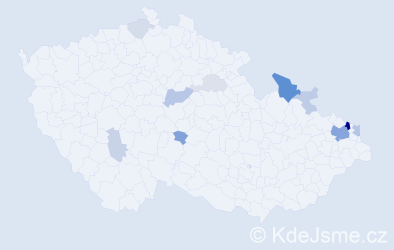 Příjmení: 'Děrgelová', počet výskytů 31 v celé ČR