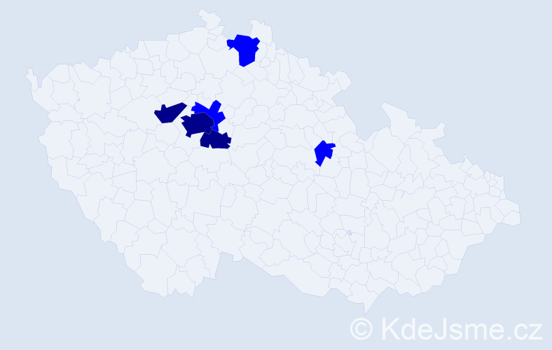 Příjmení: 'Nikolaychuk', počet výskytů 9 v celé ČR