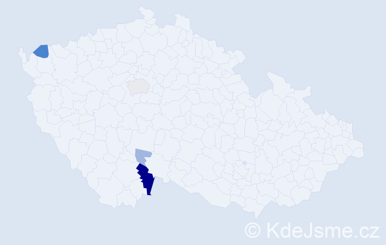 Příjmení: 'Krekl', počet výskytů 13 v celé ČR