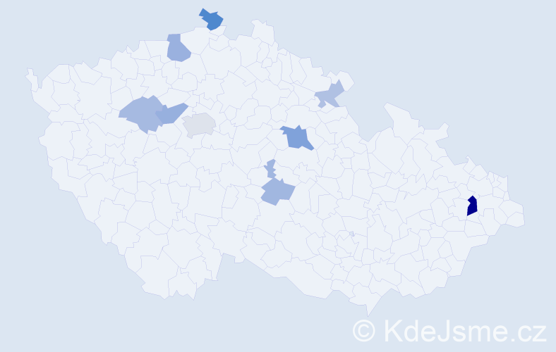 Příjmení: 'Čambál', počet výskytů 20 v celé ČR