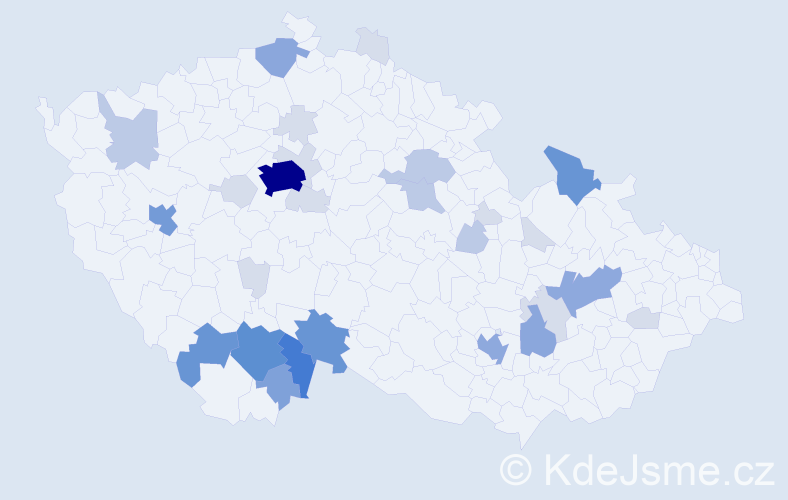 Příjmení: 'Vondrka', počet výskytů 101 v celé ČR