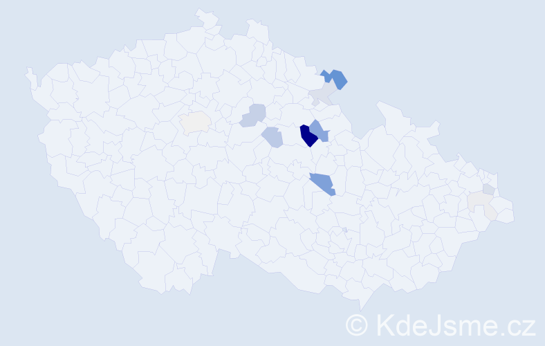 Příjmení: 'Pamánek', počet výskytů 38 v celé ČR