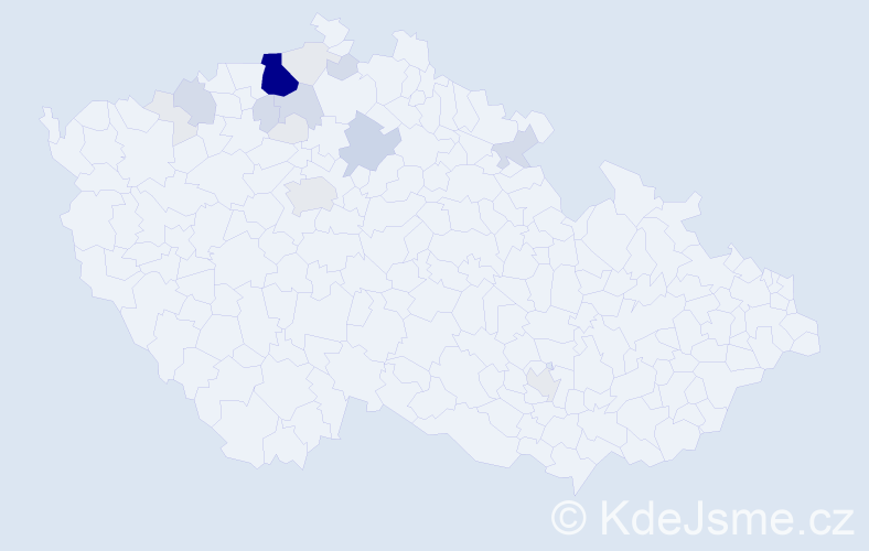 Příjmení: 'Krok', počet výskytů 77 v celé ČR