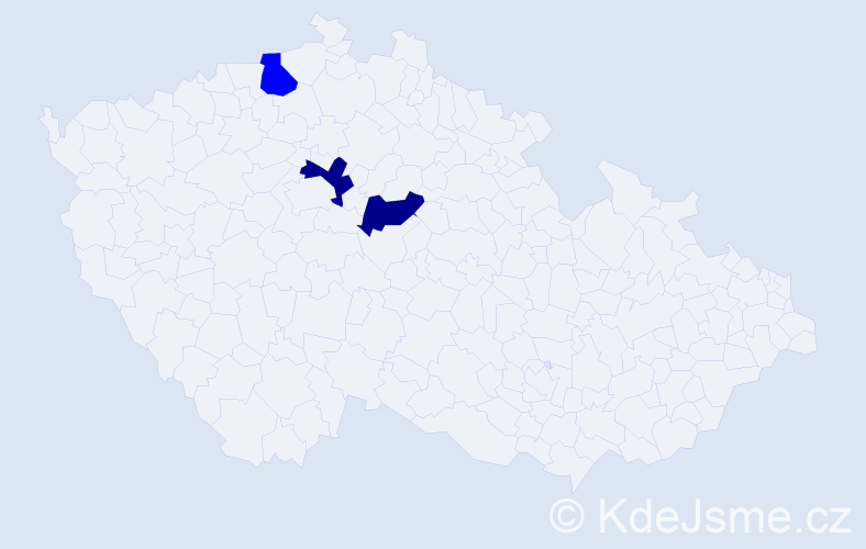 Příjmení: 'Kyhos', počet výskytů 5 v celé ČR