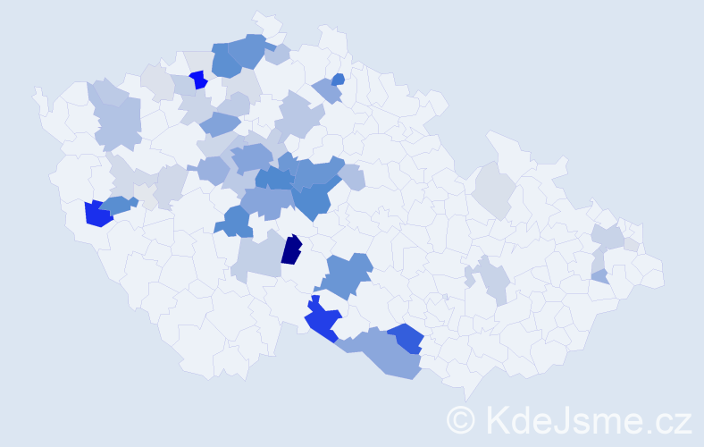 Příjmení: 'Zámostná', počet výskytů 186 v celé ČR
