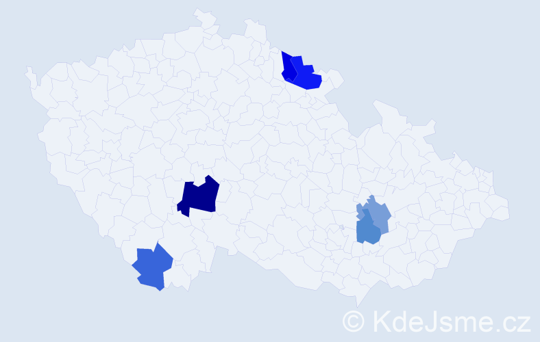 Příjmení: 'Vyhlidal', počet výskytů 9 v celé ČR