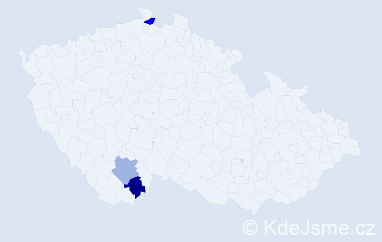 Příjmení: 'Szylarová', počet výskytů 3 v celé ČR