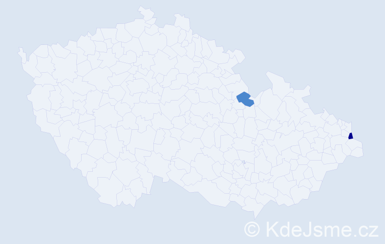 Příjmení: 'Malicka', počet výskytů 4 v celé ČR