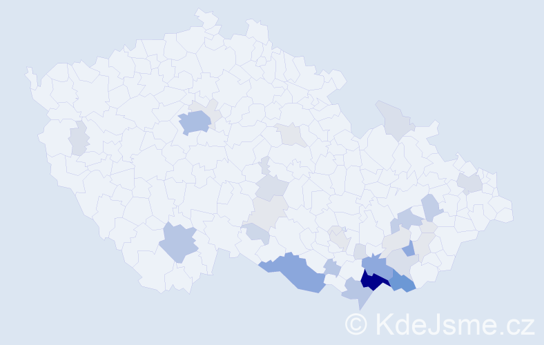 Příjmení: 'Rybecká', počet výskytů 135 v celé ČR