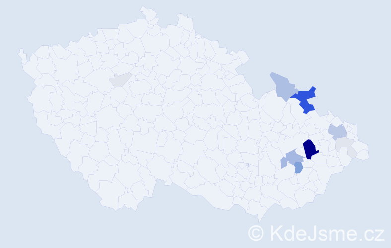 Příjmení: 'Perdulová', počet výskytů 39 v celé ČR